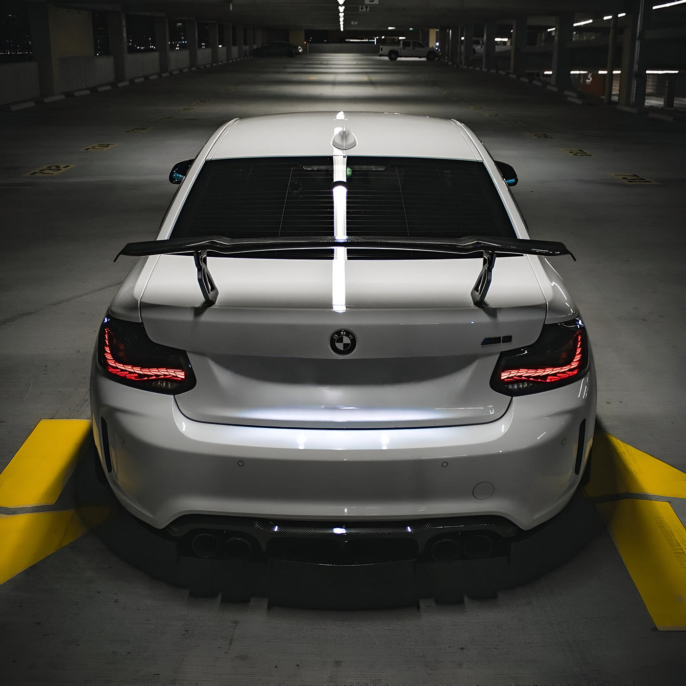 Angled View of GTS Style OLED Tail Lights for BMW M2