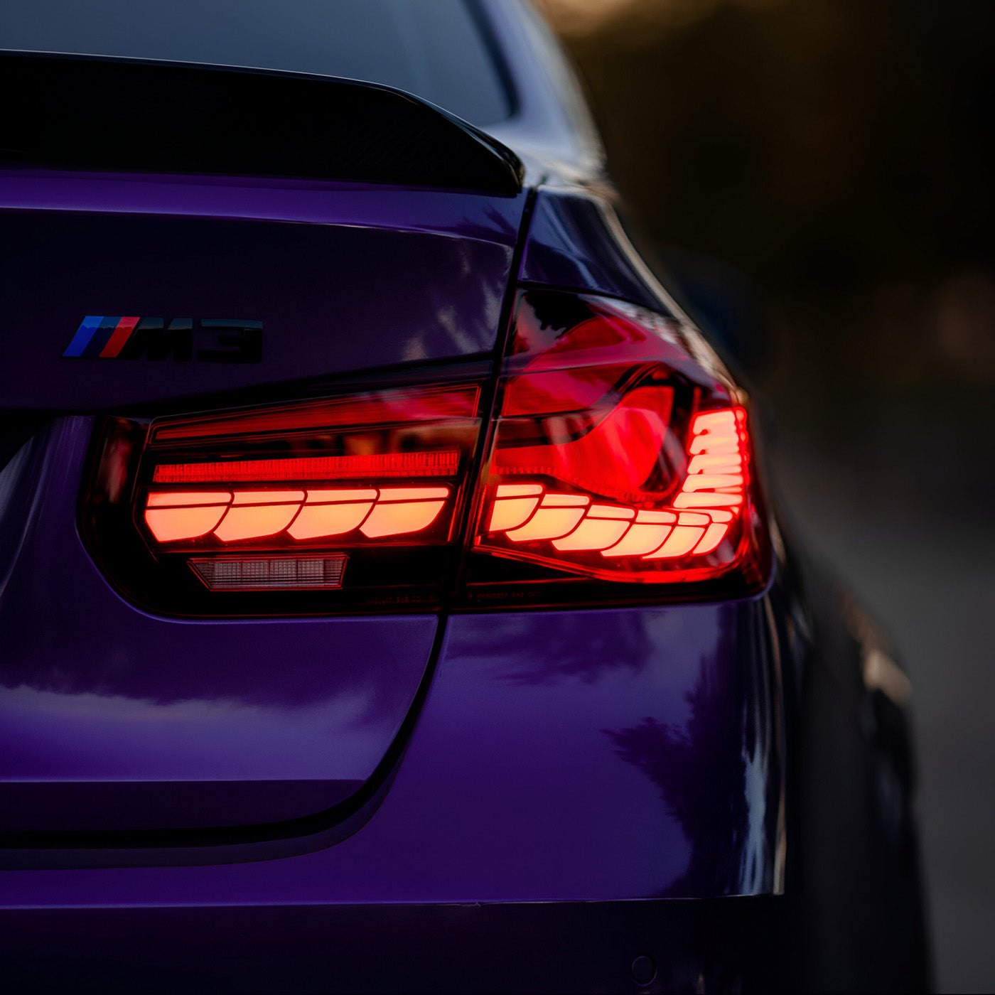 Close-Up of GTS Style OLED Tail Lights on BMW M3 F80