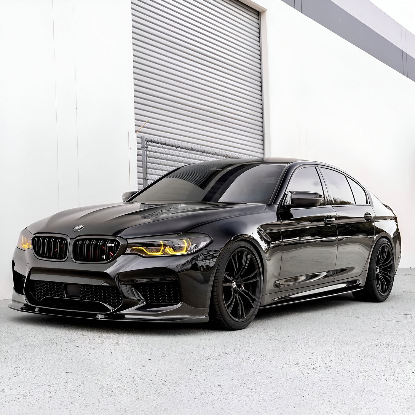 Angled View of CSL Yellow DRL Modules for BMW M5 Pre-LCI