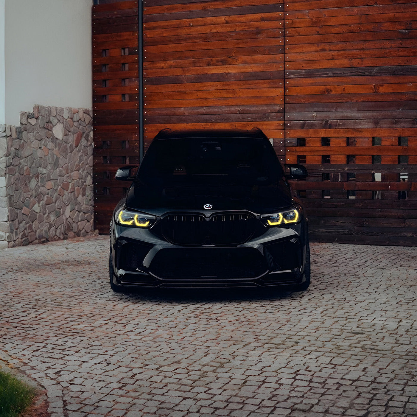 BMW X5M F95 with CSL Yellow DRL Modules Installed – Front View