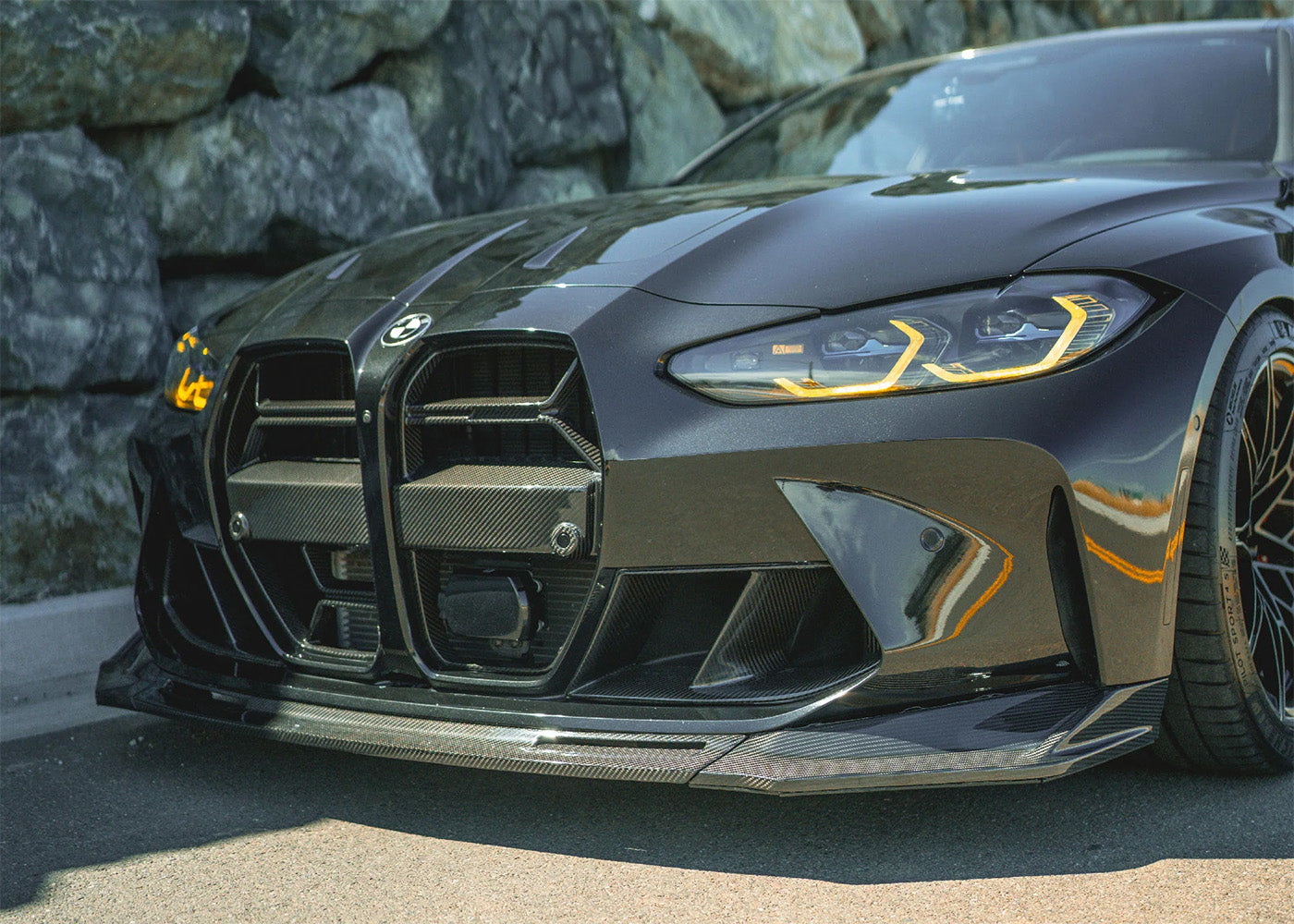 G82 BMW M4 with a carbon fibre front grille and front splitter
