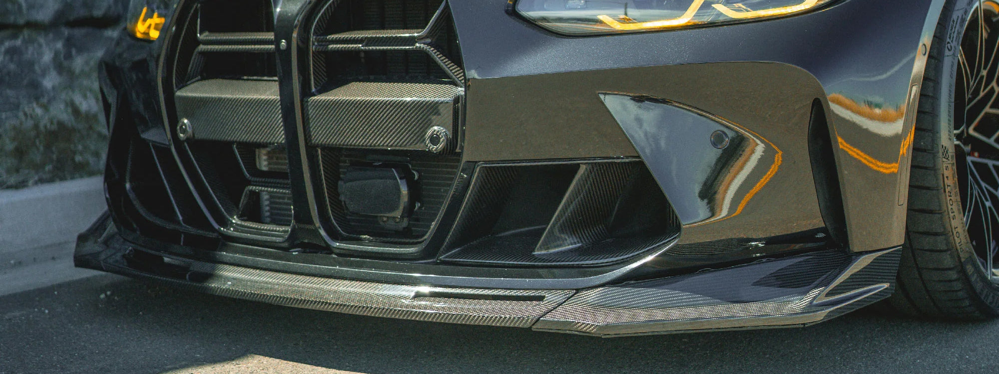 G82 BMW M4 with a carbon fibre front grille and front splitter