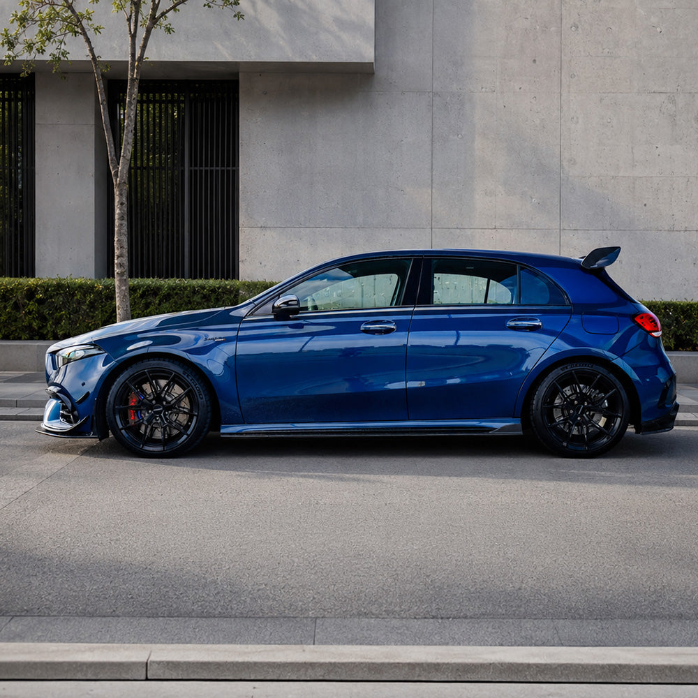 Mercedes-AMG A45 S W177 with carbon fibre side skirts fitted