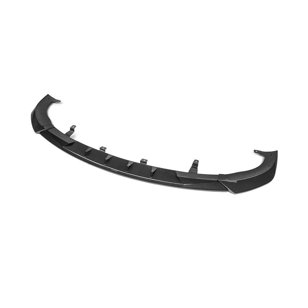 SOOQOO carbon fibre front splitter for Mercedes CLE53 AMG (C236), angled studio product view