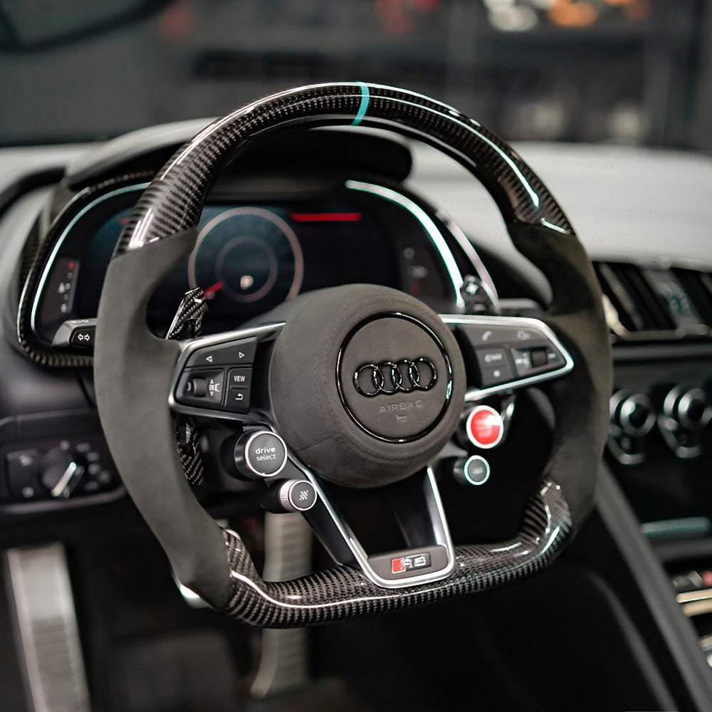 Side View of Audi TT Custom Carbon Fibre Steering Wheel Installed