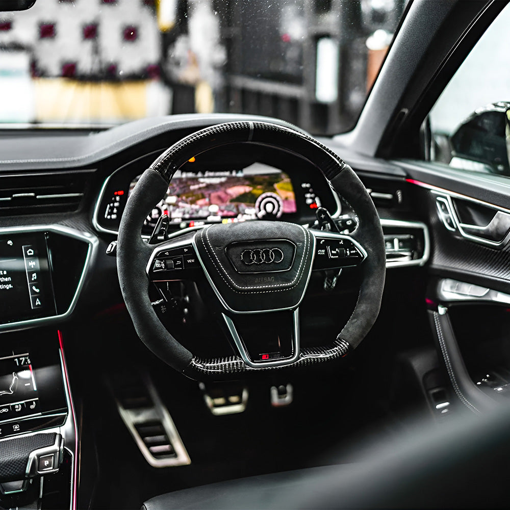 Audi RS6 Style Steering Wheel Installed - Front View