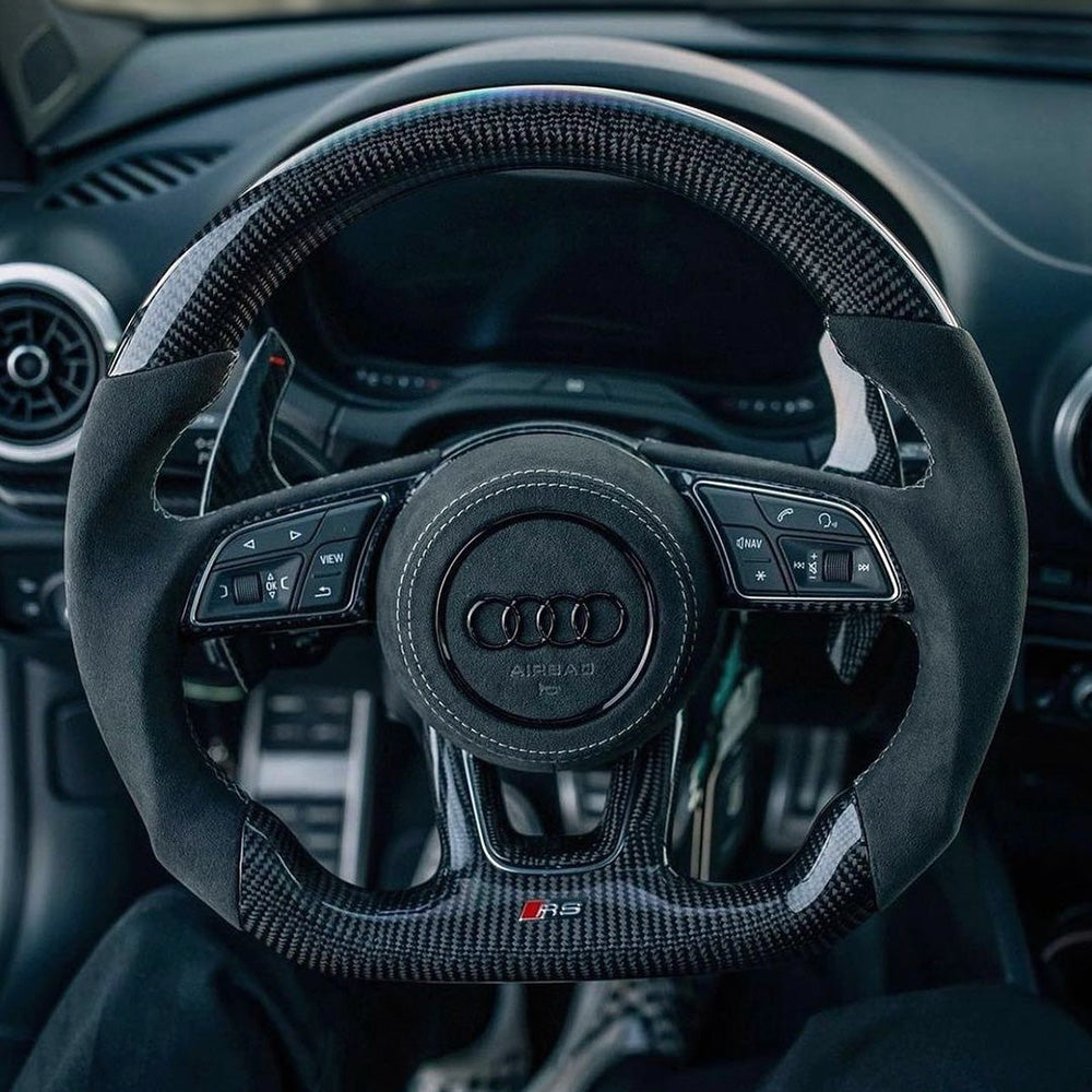 Audi RS B9 Style Steering Wheel Installed - Front View