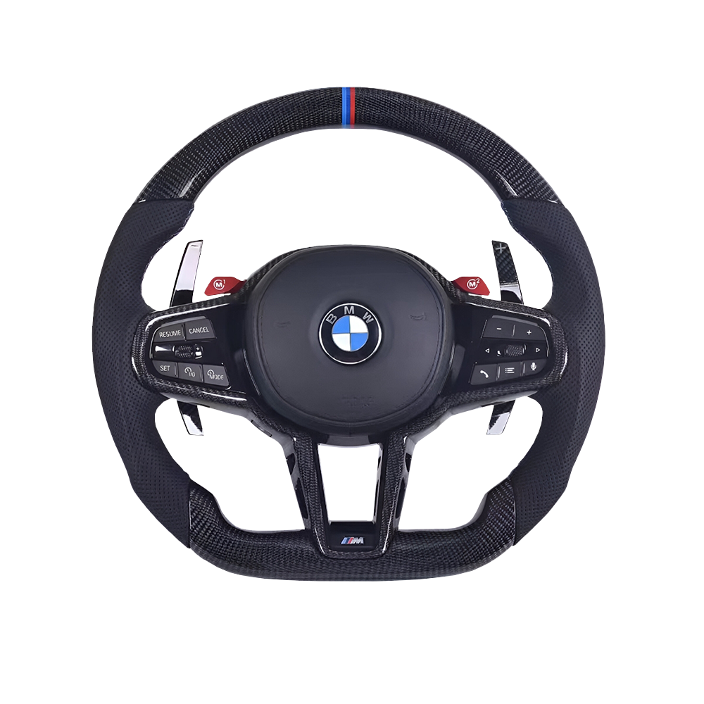 Customisable Carbon Fibre Steering Wheel for BMW G Series LCI - Transparent View