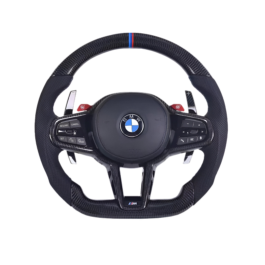 Customisable Carbon Fibre Steering Wheel for BMW G Series LCI - Transparent View