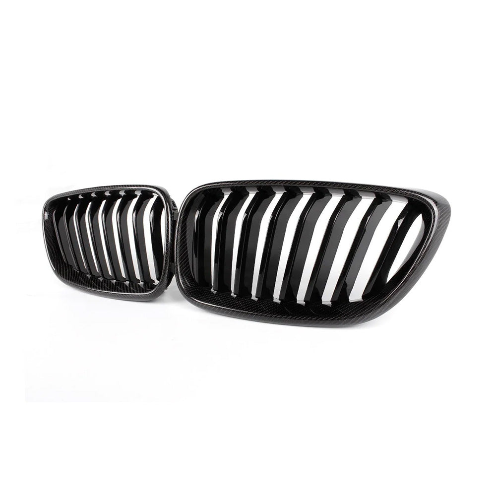 Side View of Carbon Fibre Front Grille for BMW M2 (F87) - White Background