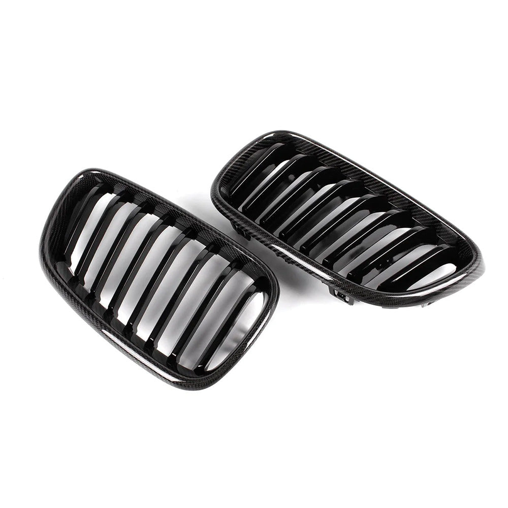 Top View of Carbon Fibre Front Grille for BMW M2 (F87) - White Background