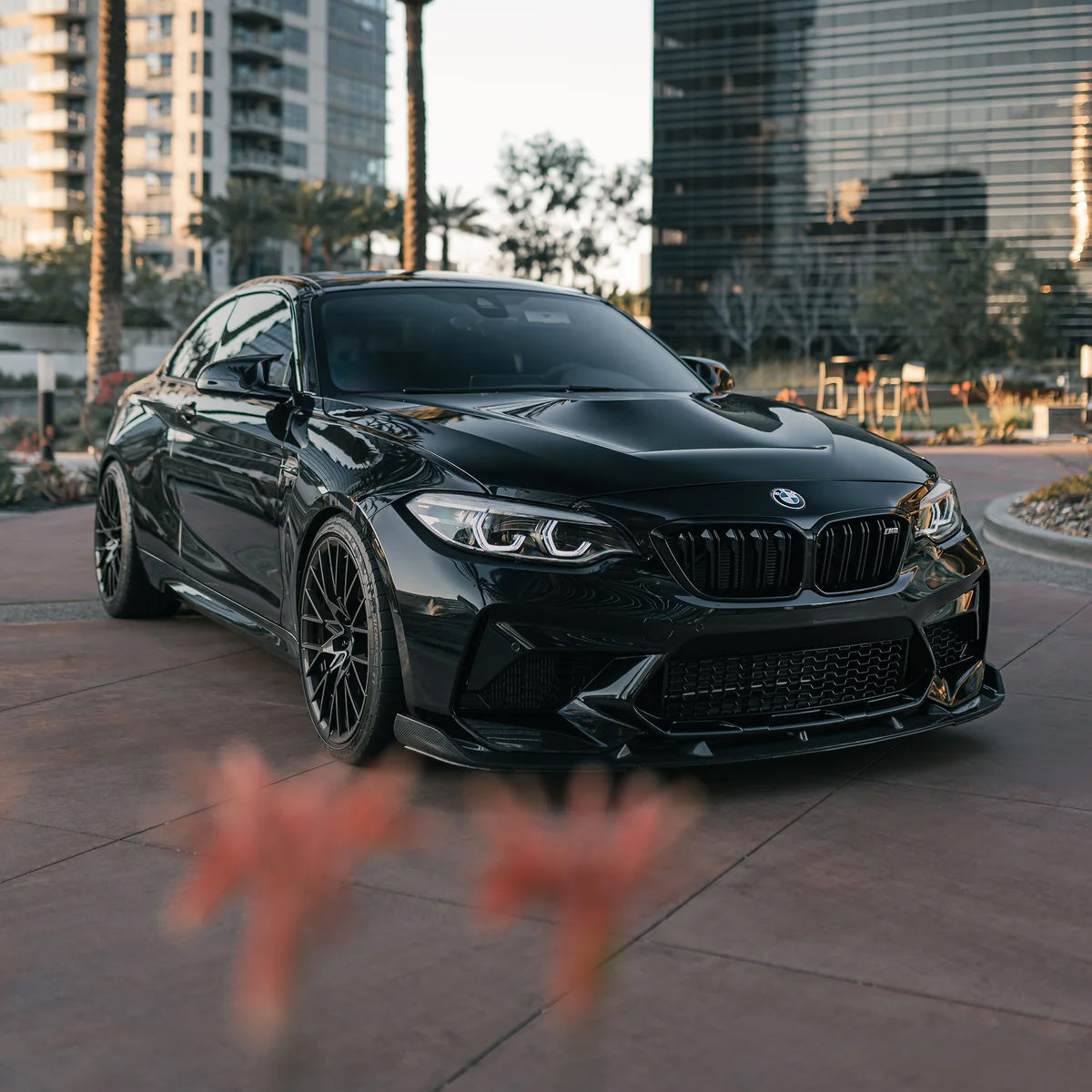 BMW M2 Competition F87 with Carbon Fibre 3D Front Splitter Installed - Side View