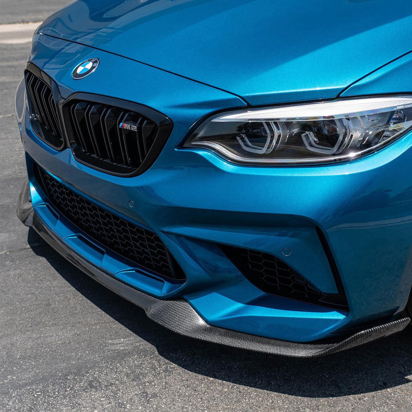 BMW M2 Competition F87 with Carbon Fibre CS Front Splitter Installed - Side View