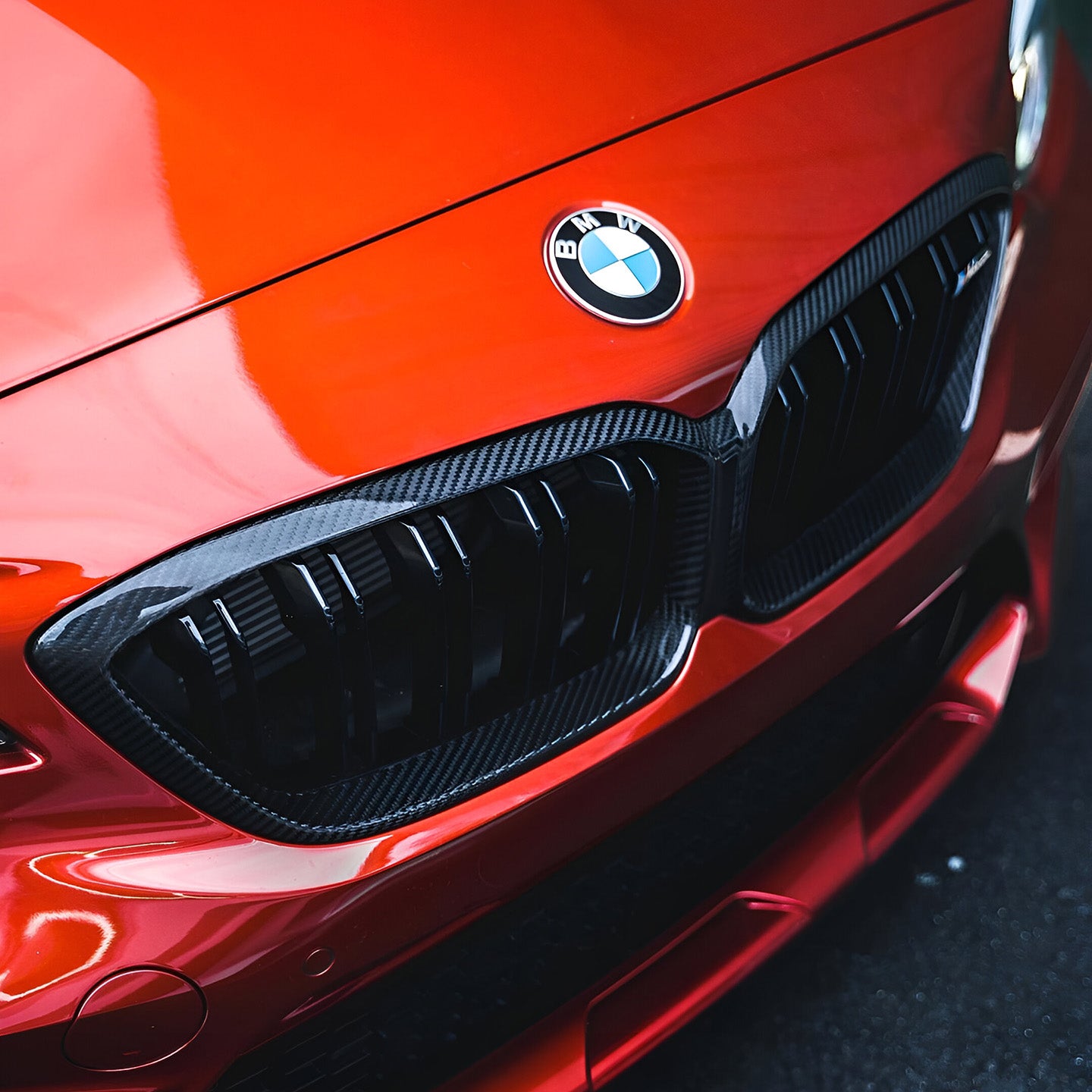 BMW M2 Competition F87 with Carbon Fibre Front Grille Installed - Side View