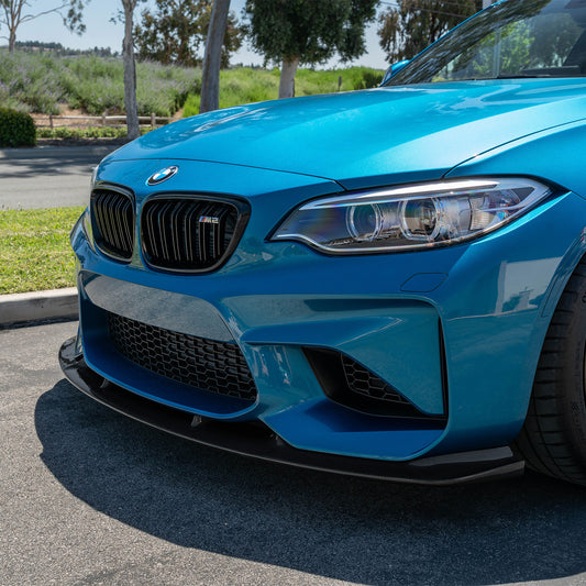 BMW M2 F87 with Carbon Fibre 3D Front Splitter Installed - Front View