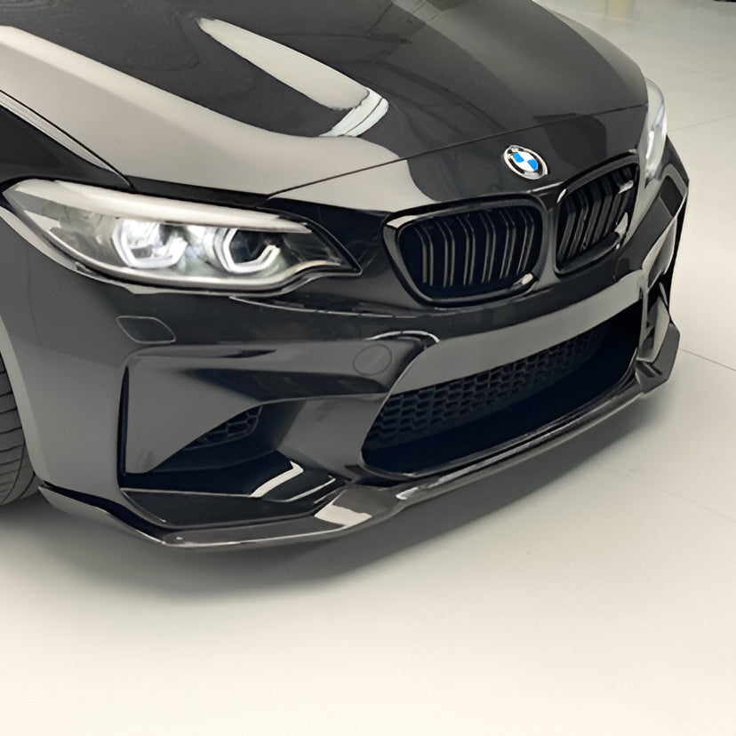 BMW M2 F87 with Carbon Fibre CS Front Splitter Installed - Side View