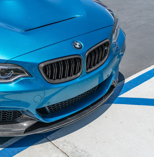 BMW M2 F87 with Carbon Fibre Front Grille Installed - Side View