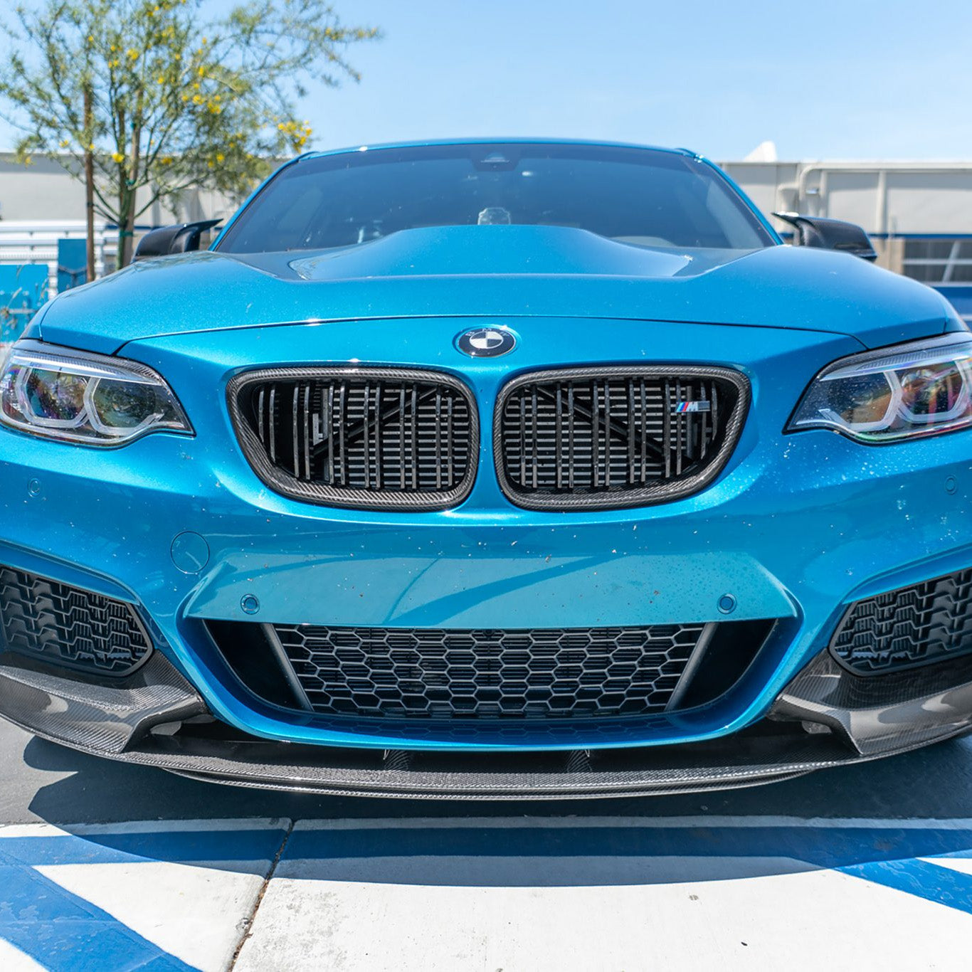 BMW M2 F87 with Carbon Fibre Front Grille Installed - Front View