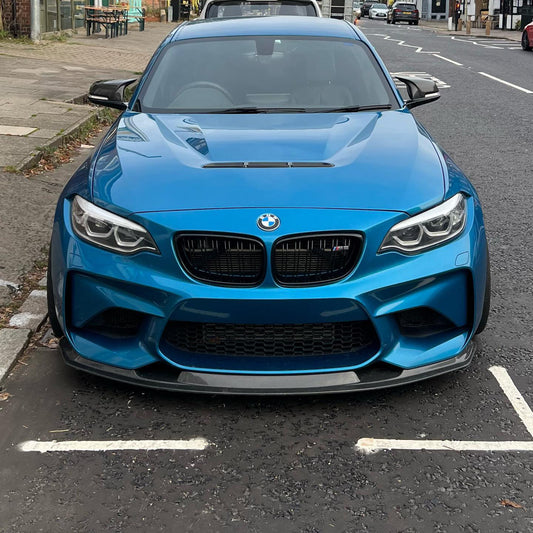 BMW M2 F87 with Carbon Fibre GTS Front Splitter Installed - Front View