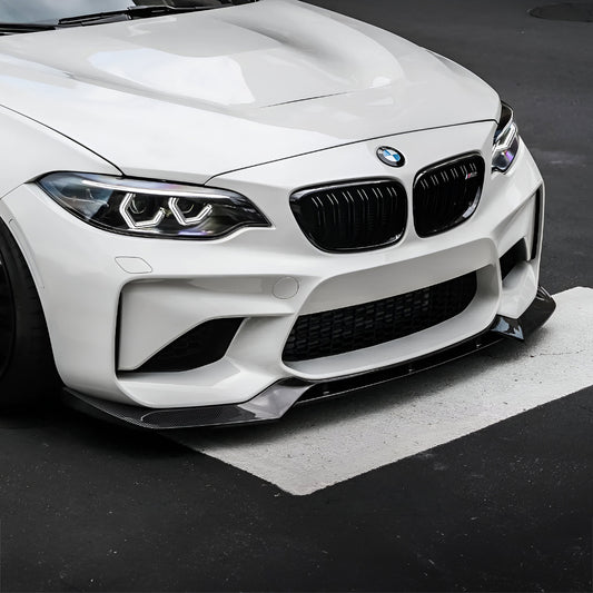 BMW M2 F87 with Carbon Fibre Vorsteiner Front Splitter Installed - Side View