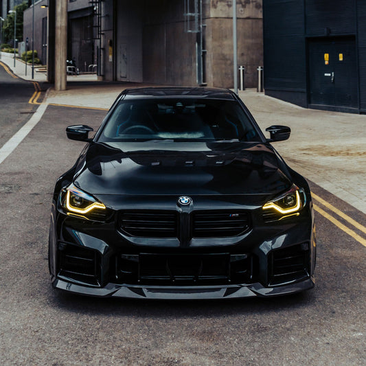 BMW M2 G87 with CSL Yellow DRL Modules Installed – Front View