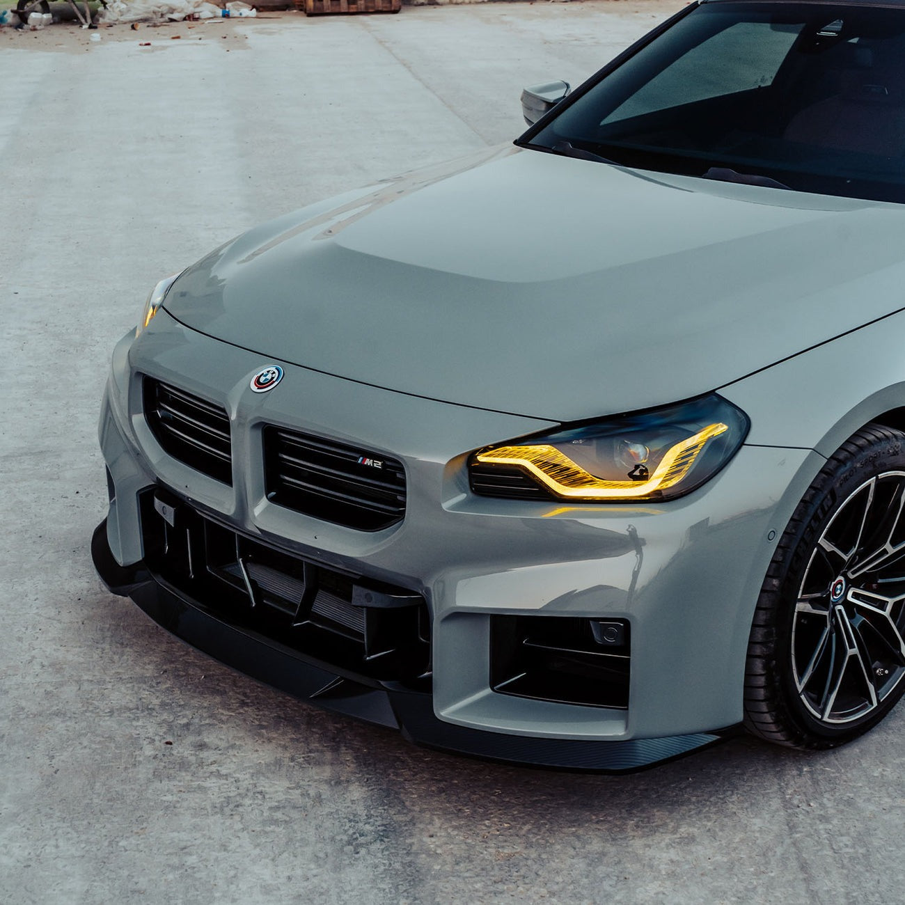 Angled View of CSL Yellow DRL LED Modules for BMW M2 G87
