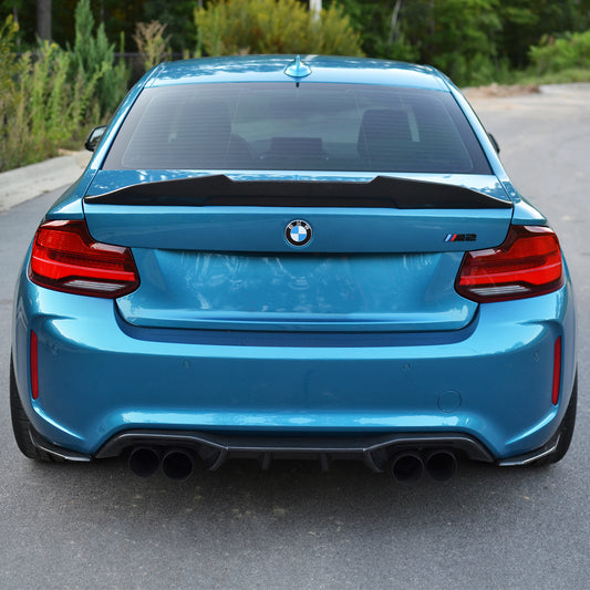 BMW M2 F87 with Carbon Fibre Akrapovic Rear Diffuser Installed - Rear View