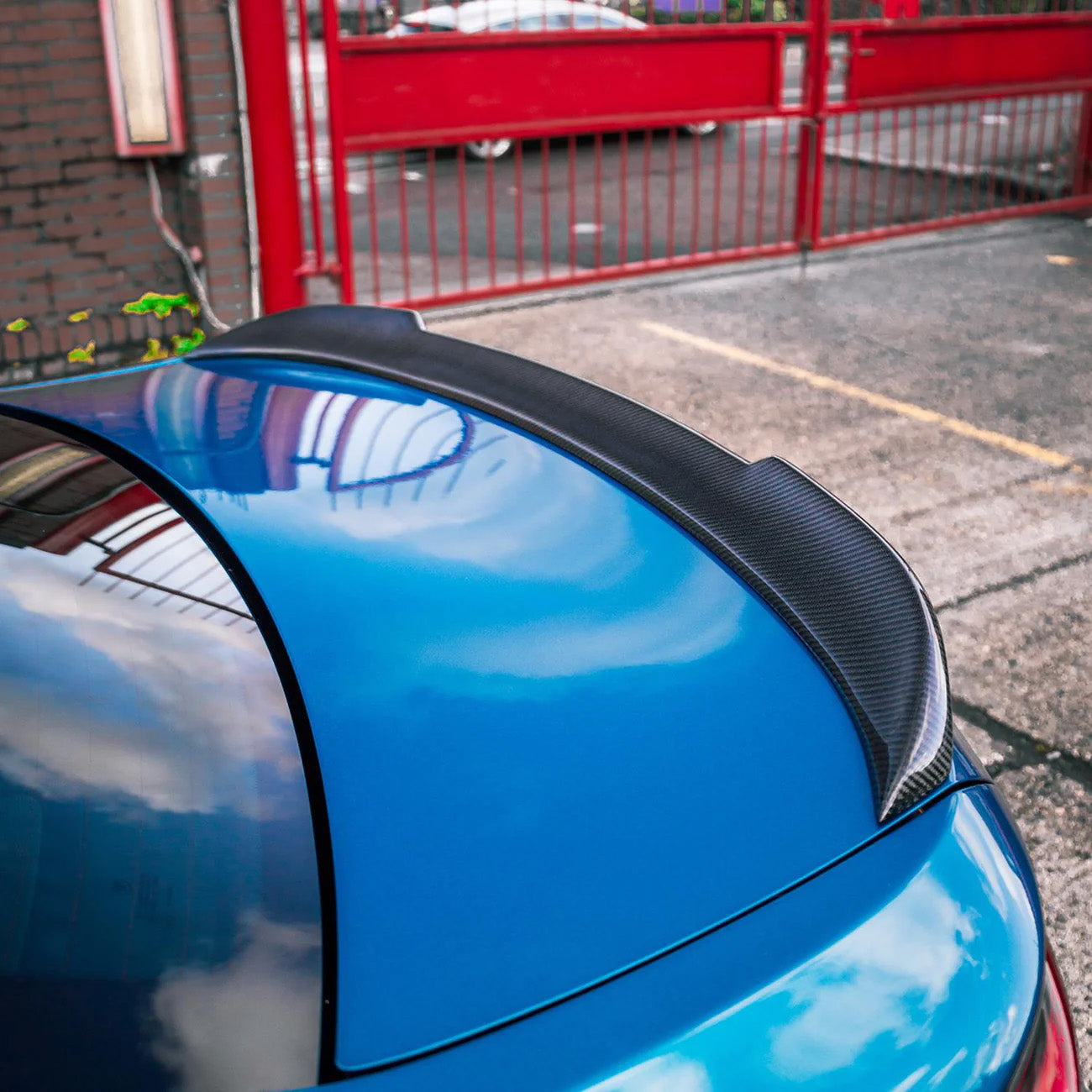 BMW M2 F87 with Carbon Fibre CS Rear Spoiler Installed - Side View