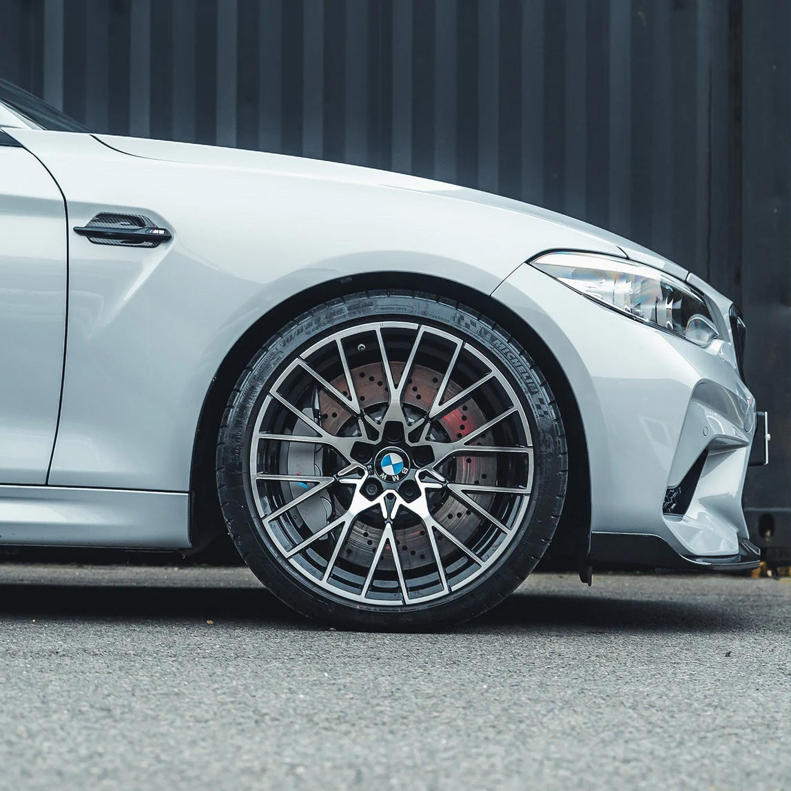 BMW M2 F87 with Carbon Fibre Fender Vent Trim Installed - Side View