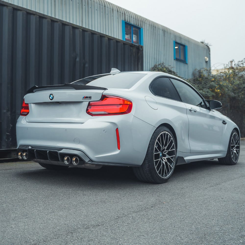 BMW M2 F87 with Carbon Fibre M4 Style Rear Spoiler Installed - Rear View