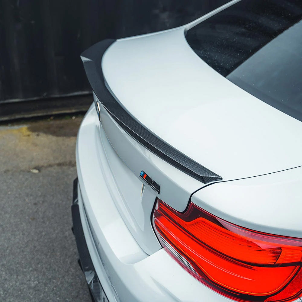 BMW M2 Competition F87C with Carbon Fibre M4 Style Rear Spoiler Installed - Side View