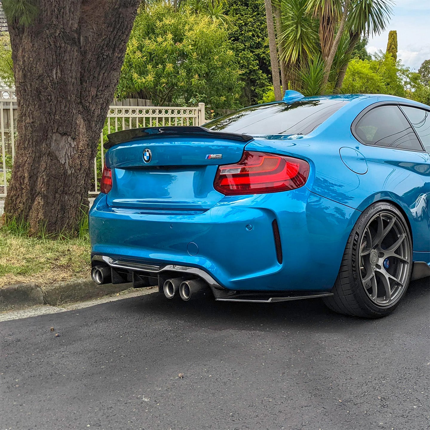 BMW M2 Competition F87C with Carbon Fibre MTC Rear Diffuser Installed - Side View