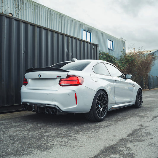 BMW M2 F87 with Carbon Fibre MTC Side Skirts Installed - Rear View