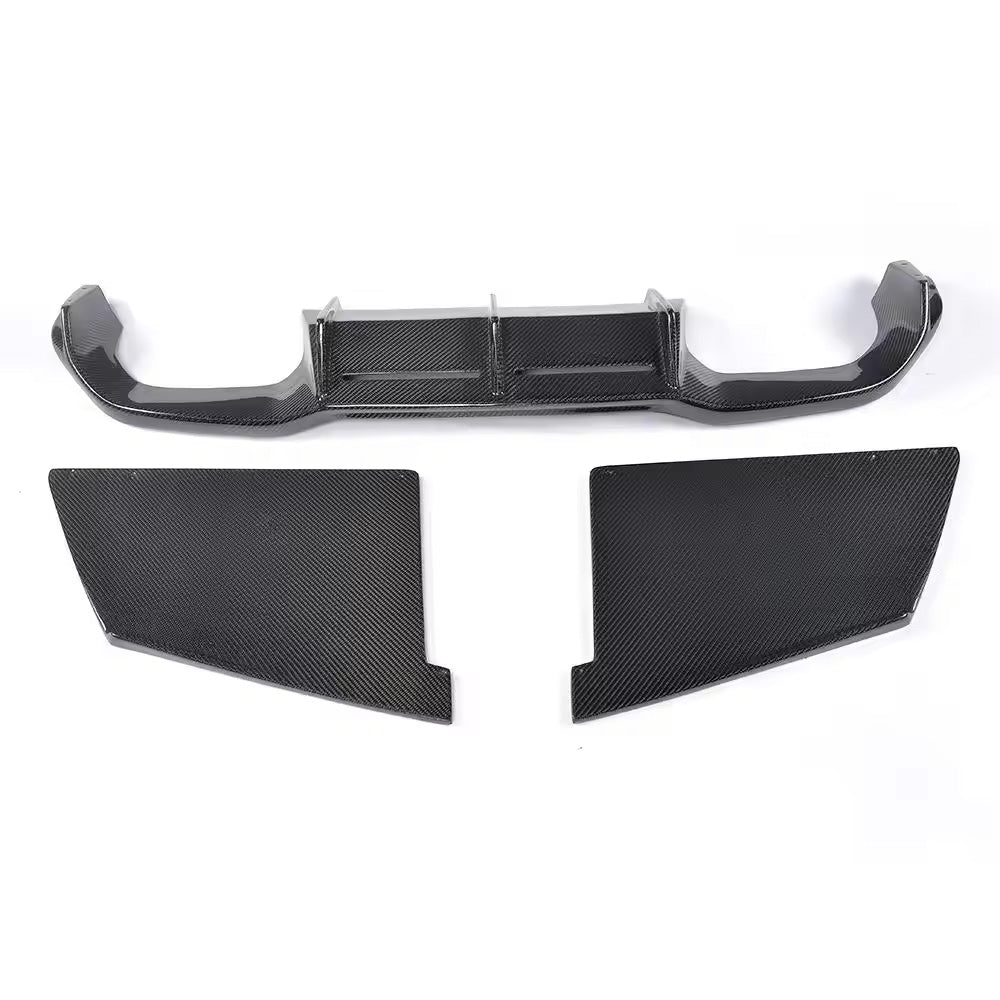 Bottom View of Carbon Fibre MTC Rear Diffuser for BMW M2 & M2 Competition - White Background