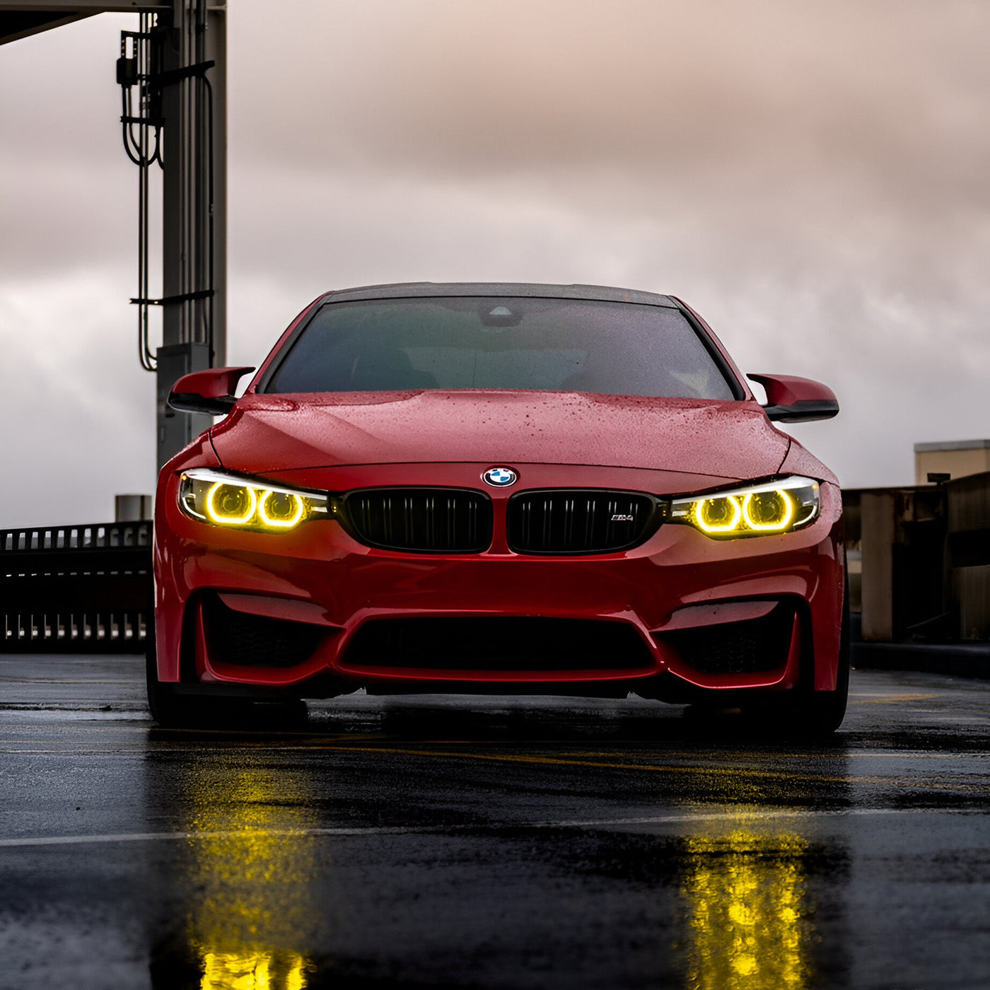 Angled View of CSL Yellow DRL LED Modules for BMW M3 & M4 Pre-LCI