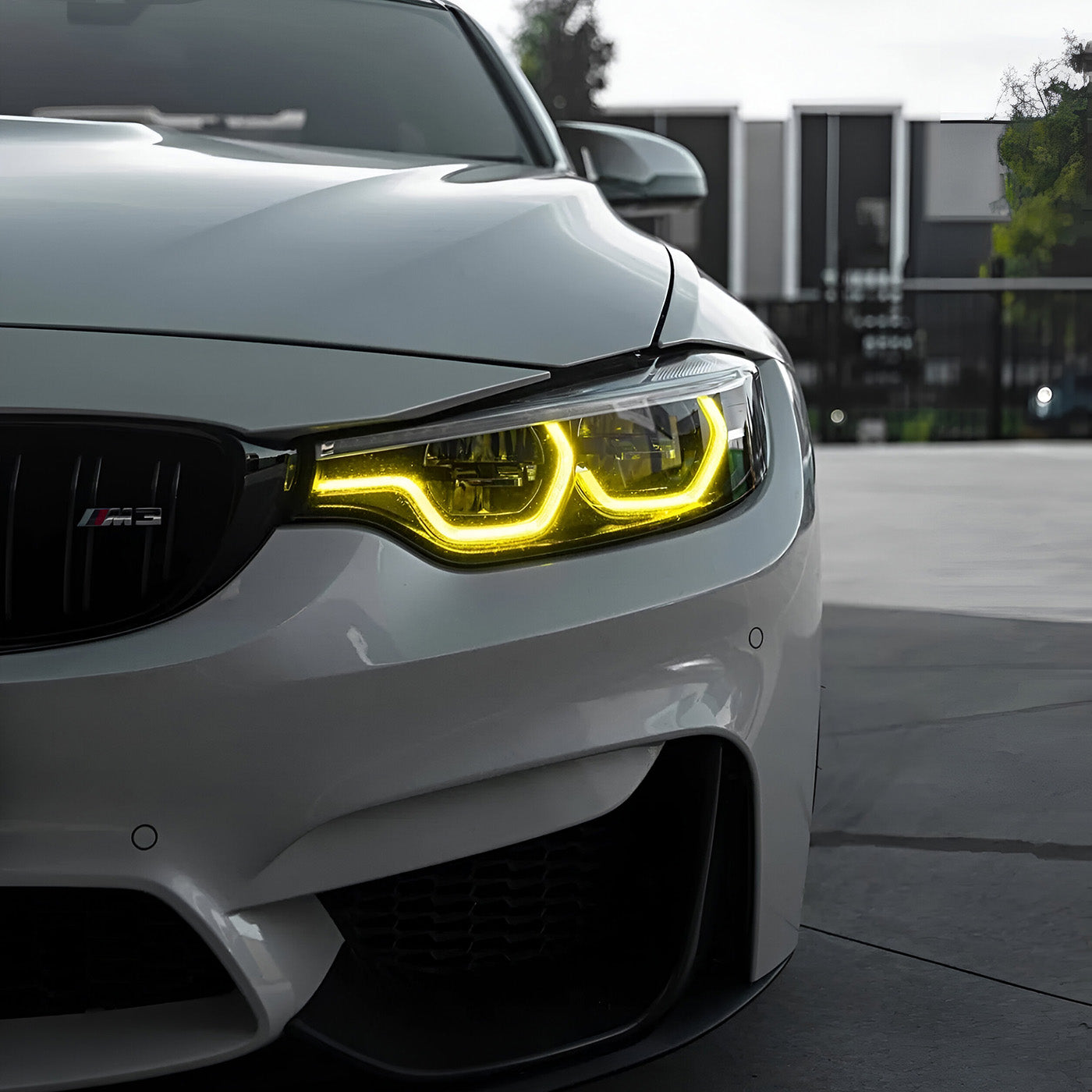 Angled View of CSL Yellow DRL LED Modules for BMW M3 & M4