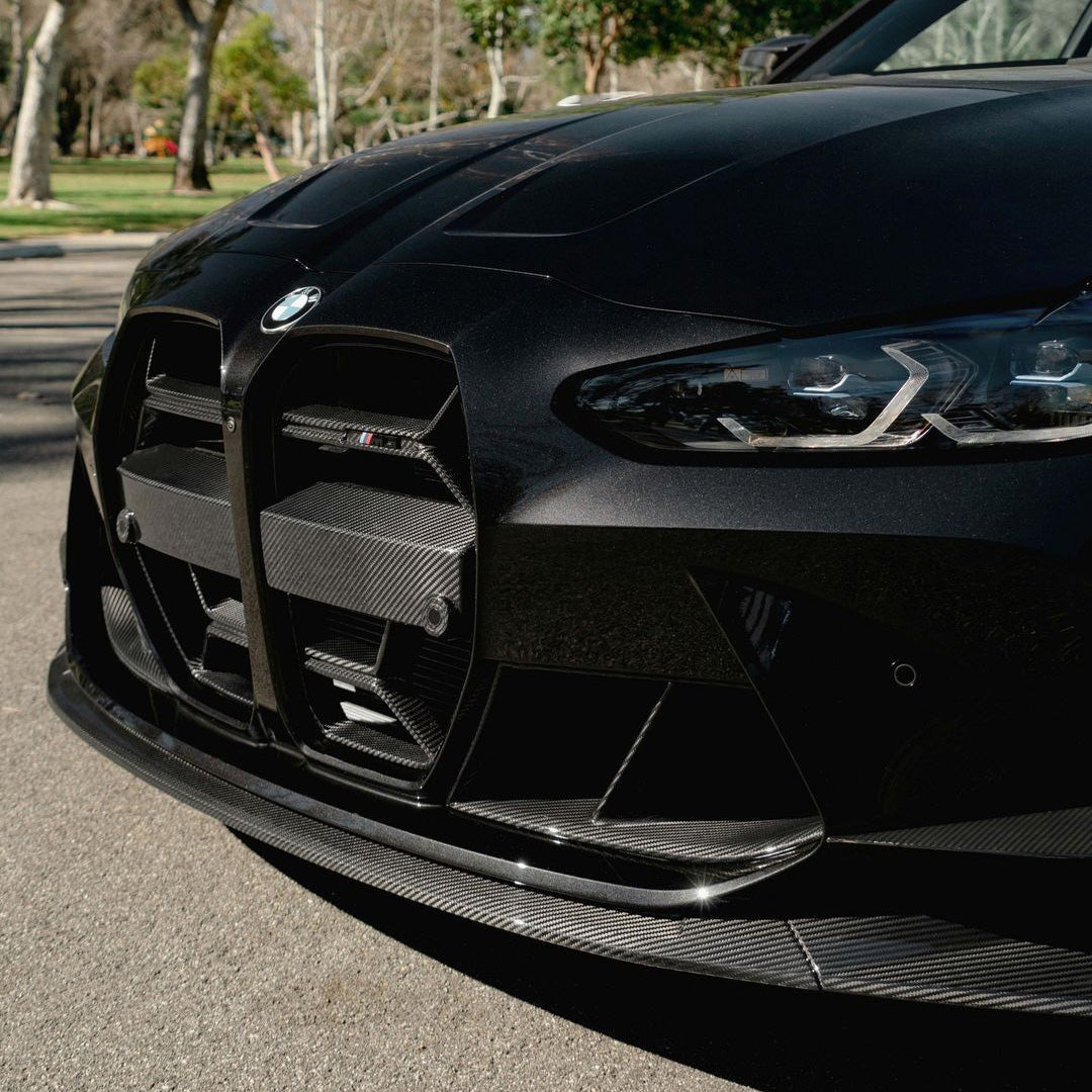 BMW M3 & M4 G80/G82/G83 with Carbon Fibre CSL Front Grille Installed - Angle View