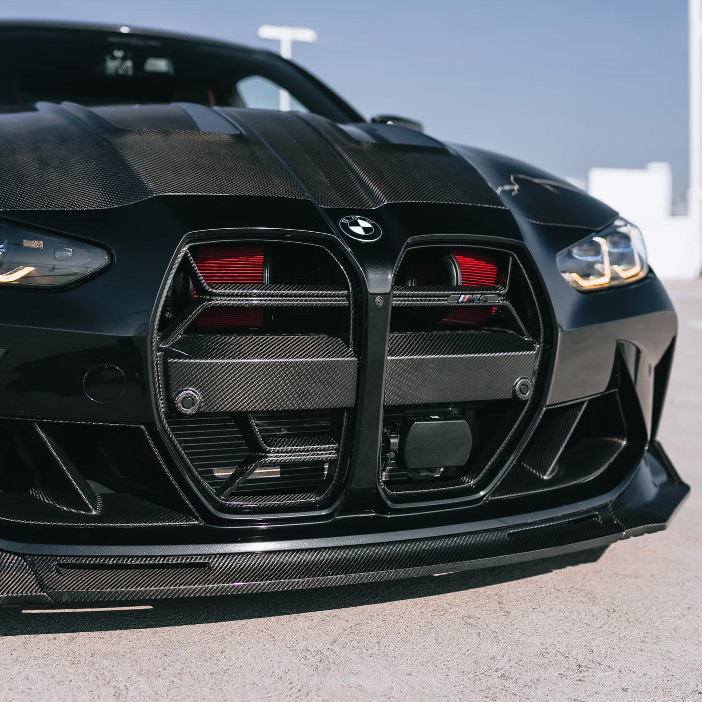 BMW M3 & M4 G80/G82/G83 with Carbon Fibre CSL Front Grille Installed - Side View