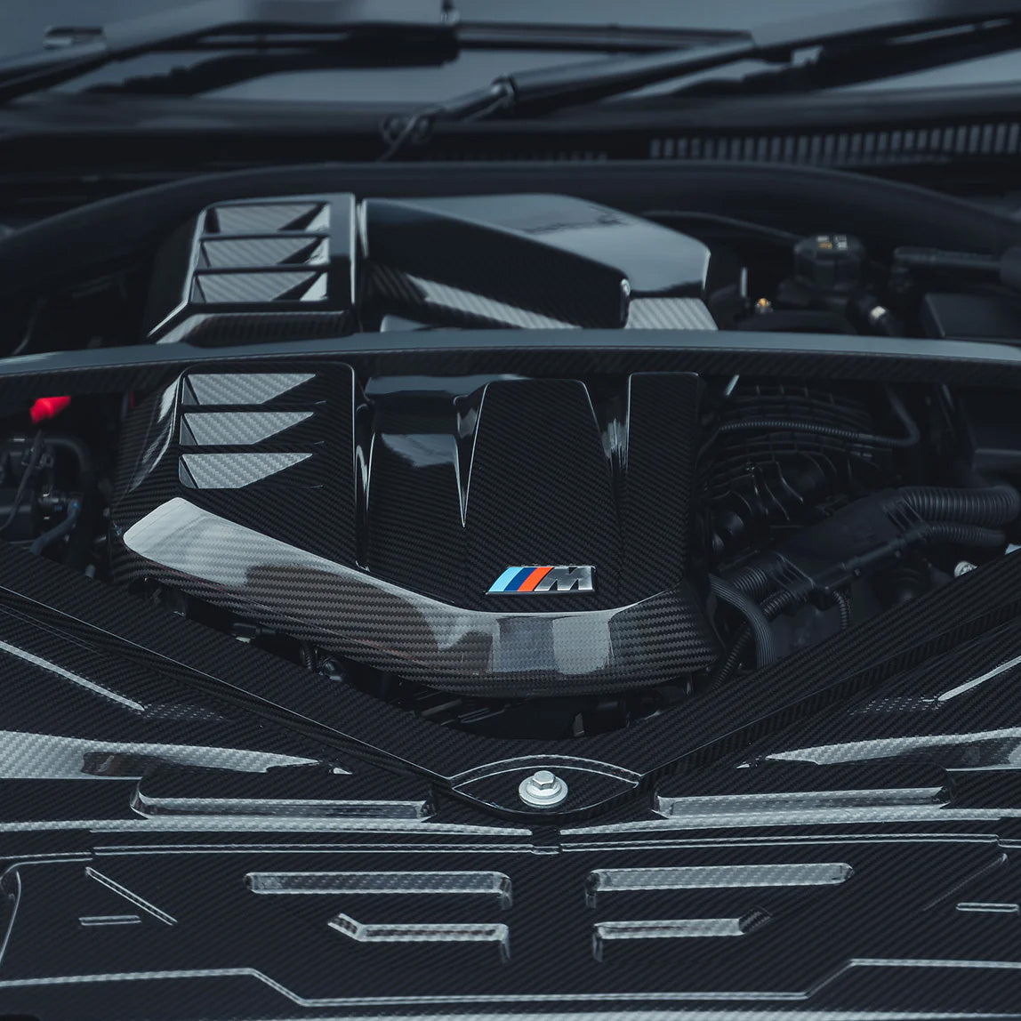 BMW M3 & M4 G80/G82/G83 with Carbon Fibre Engine Cover Installed - Top View