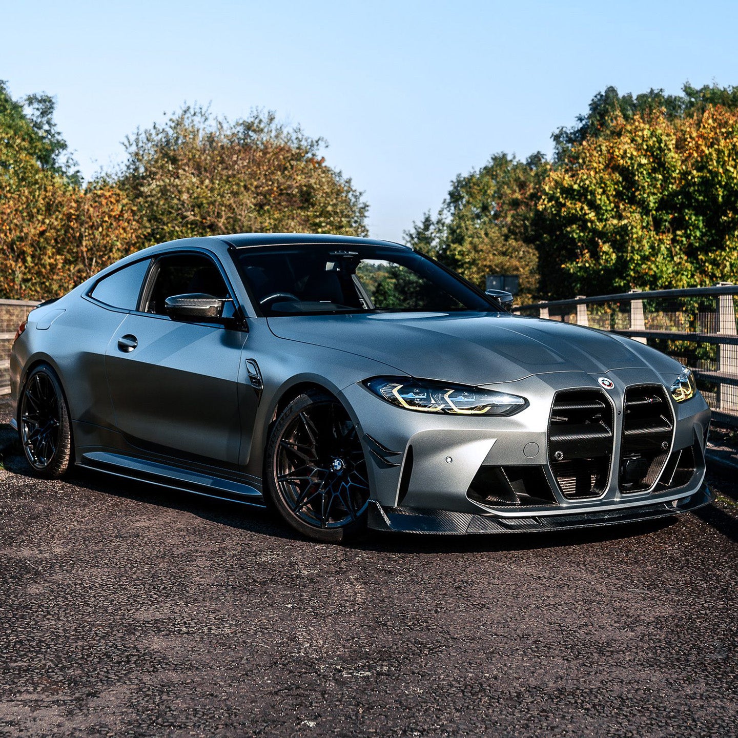 BMW M3 & M4 G80/G82/G83 with Carbon Fibre Front Canards Installed - Angle View