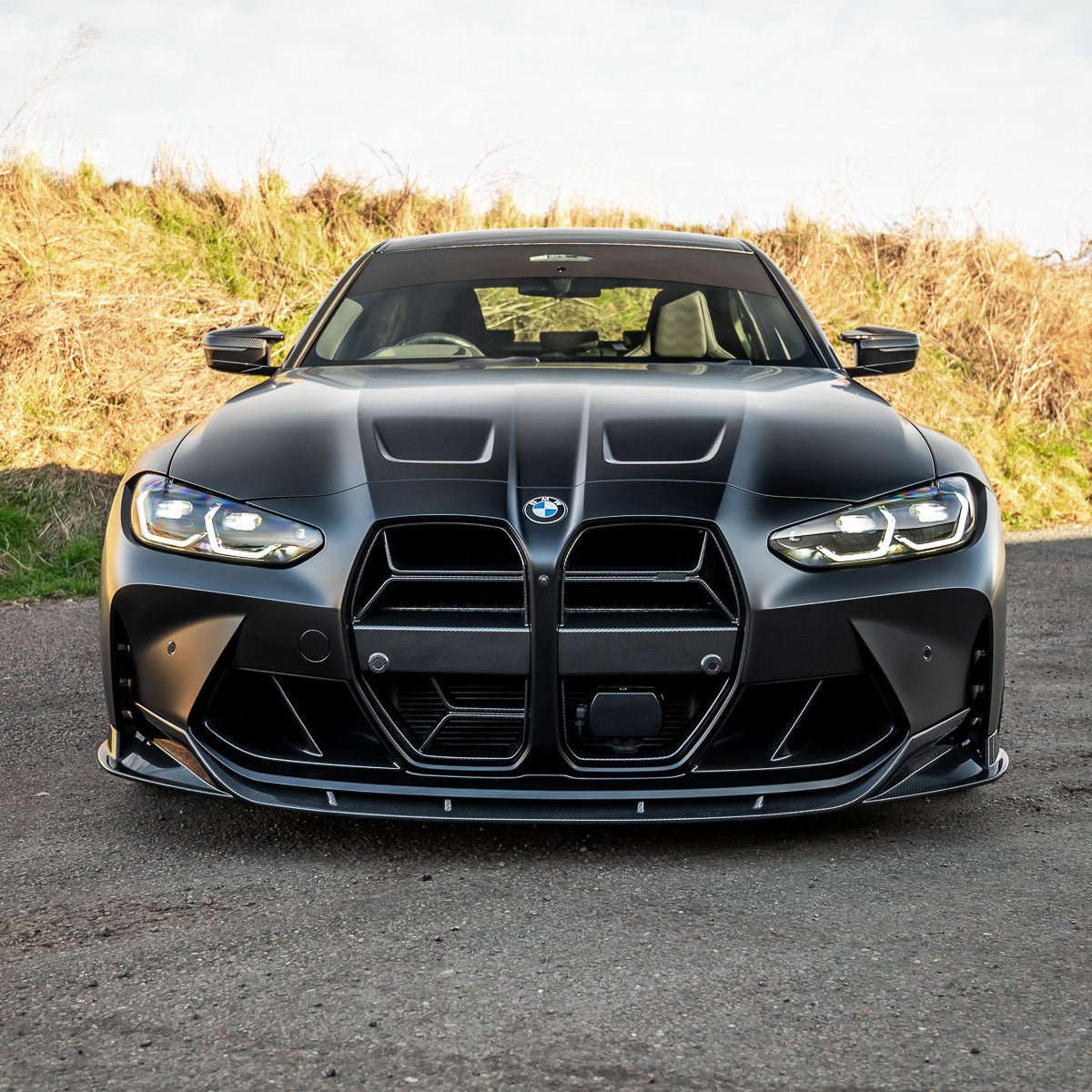 BMW M3 & M4 G80/G82/G83 with Carbon Fibre Front Vents Installed - Front View