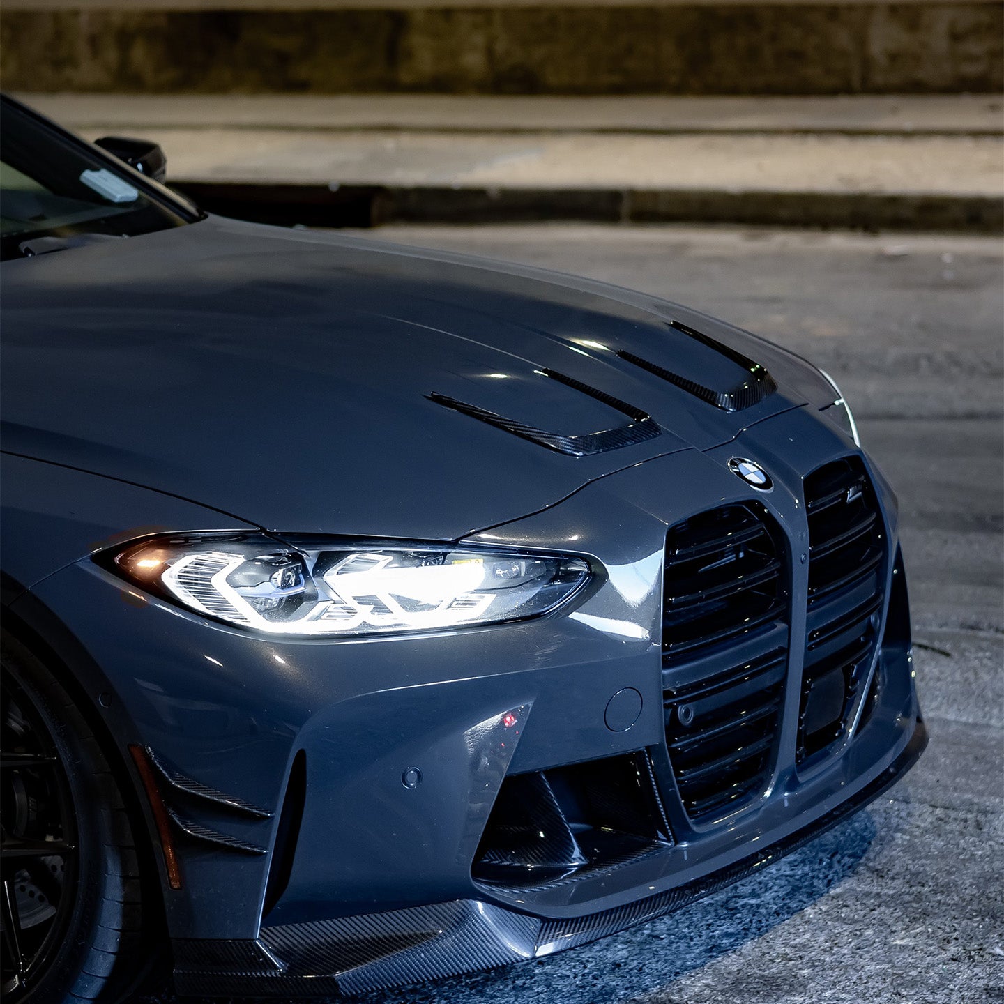 BMW M3 & M4 G80/G82/G83 with Carbon Fibre Hood Vents Installed - Side View