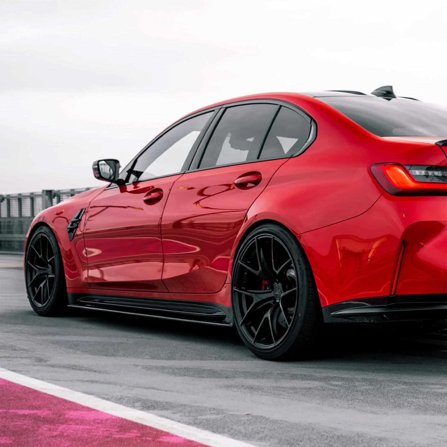 BMW M3 & M4 G80/G82/G83 with Carbon Fibre Lower Extension Side Skirts Installed - Angle View