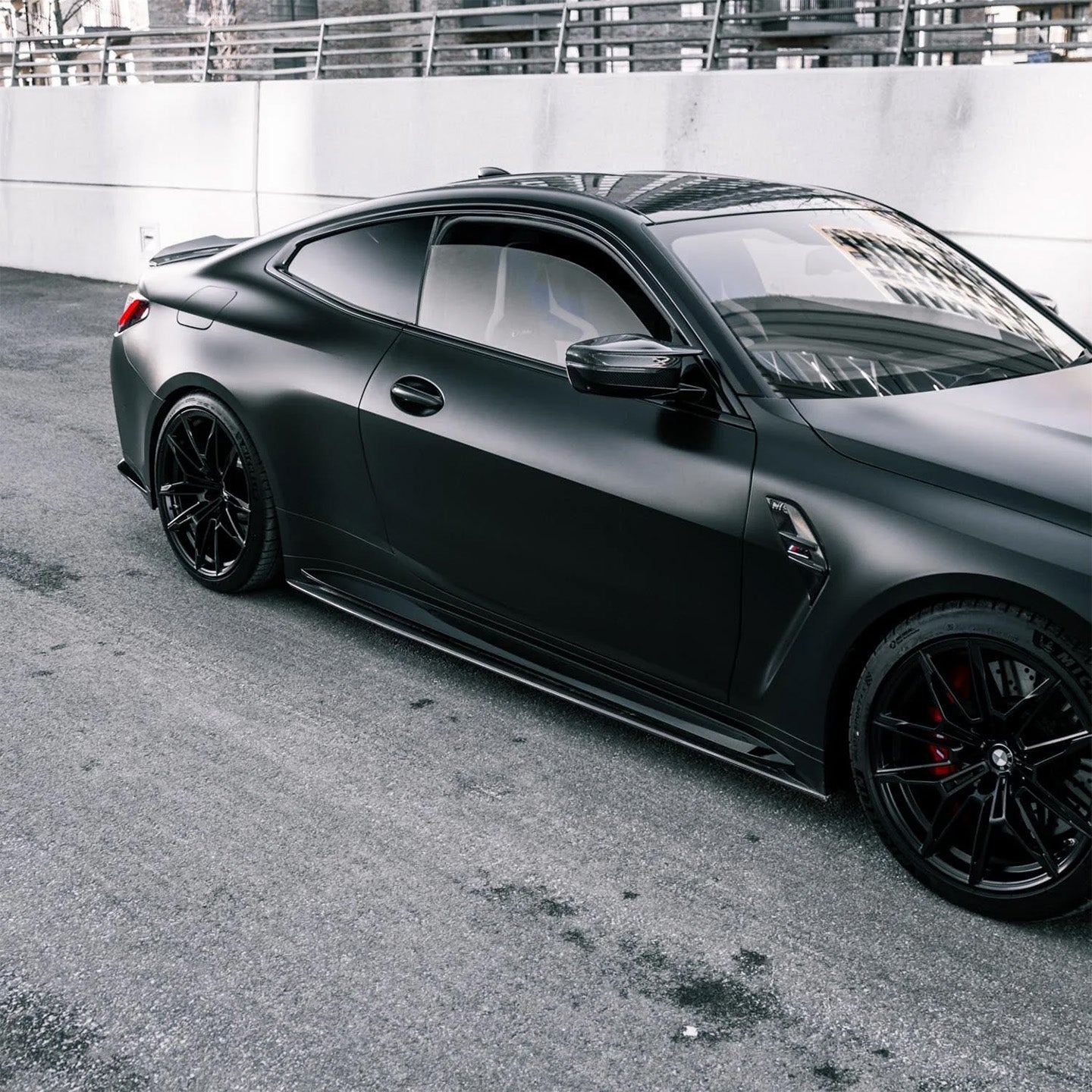 BMW M3 & M4 G80/G82/G83 with Carbon Fibre Lower Extension Side Skirts Installed - Side View