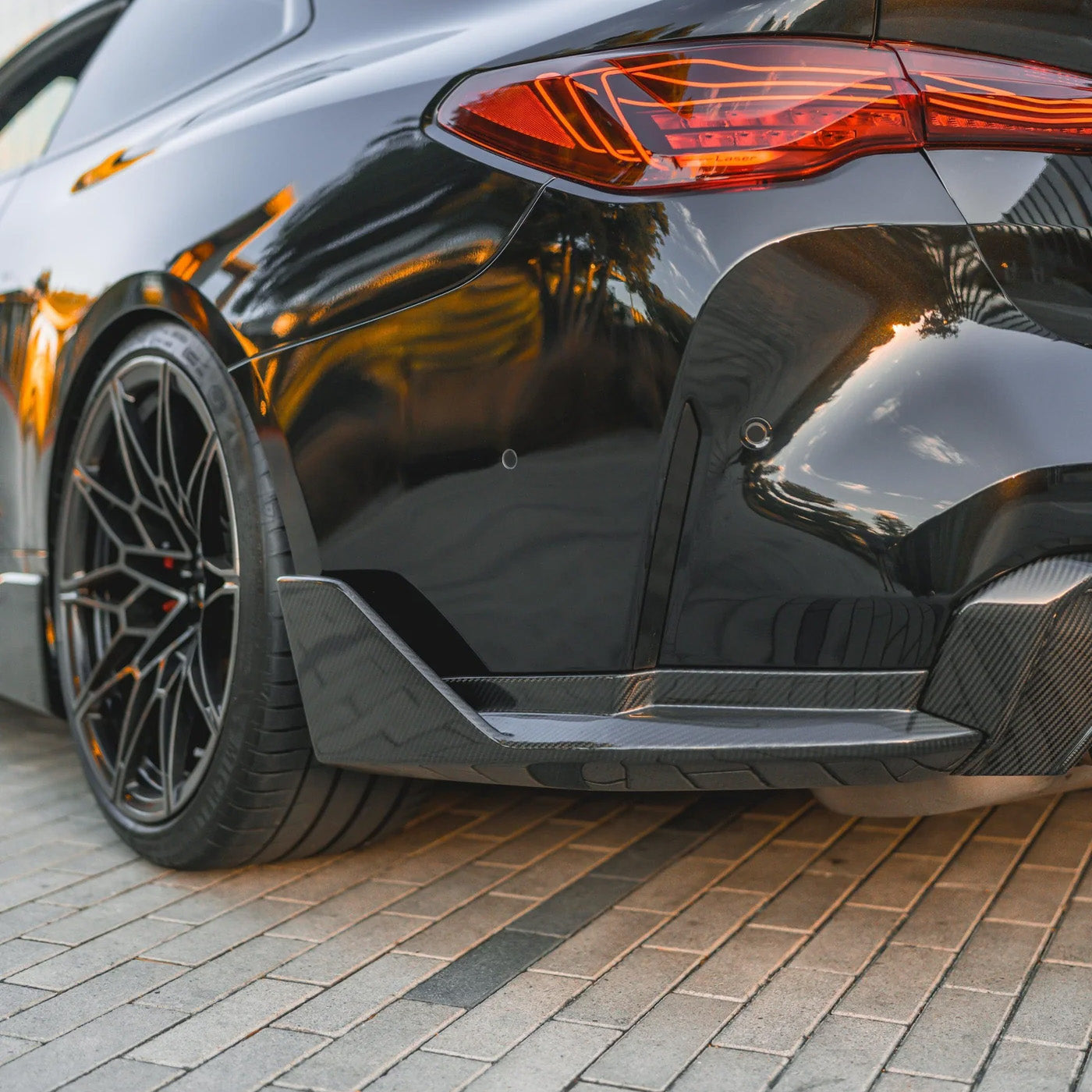 BMW M3 & M4 G80/G82/G83 with Carbon Fibre M Performance Rear Side Winglets Installed - Rear View