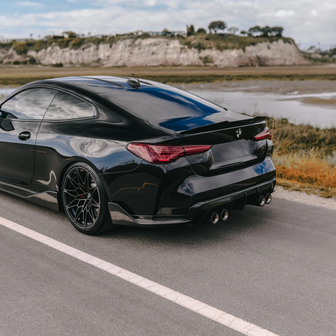 BMW M3 & M4 G80/G82/G83 with Carbon Fibre M Performance Rear Side Winglets Installed - Side View