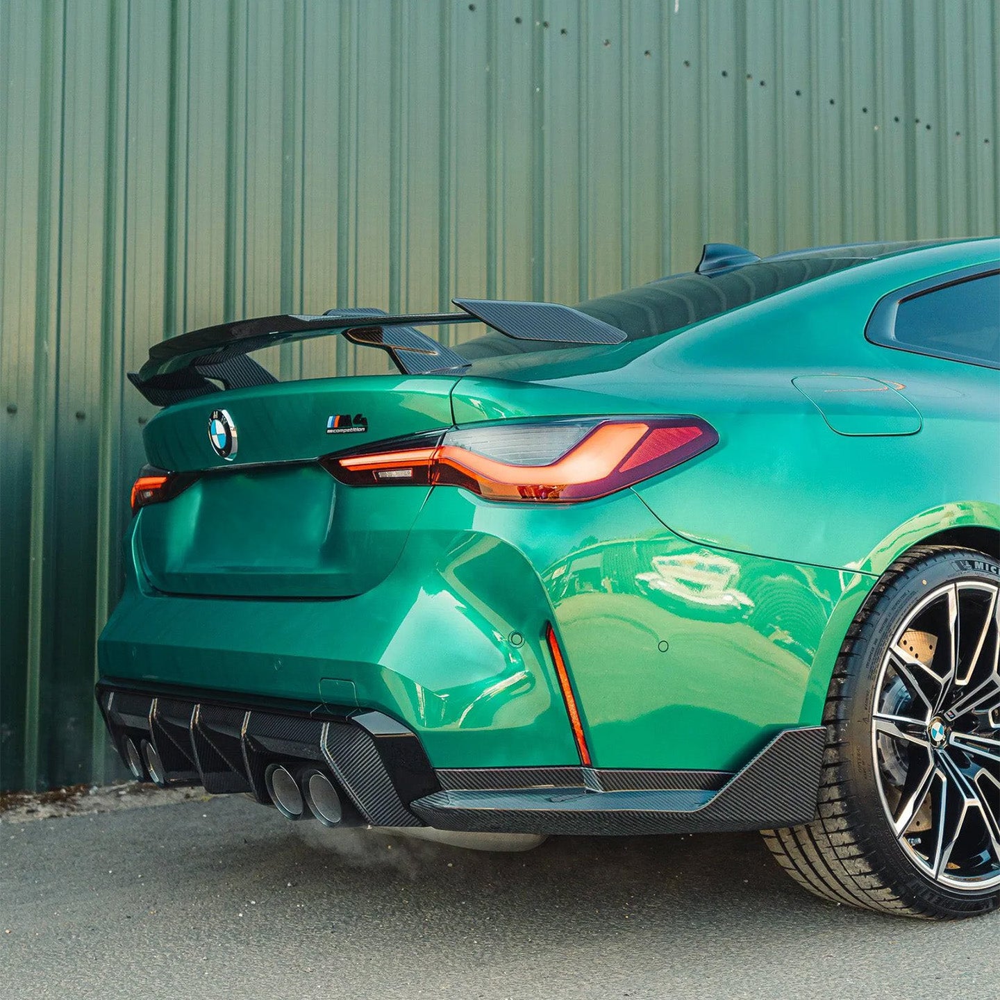 BMW M3 & M4 G80/G82/G83 with Carbon Fibre M Performance Rear Wing Installed - Side View