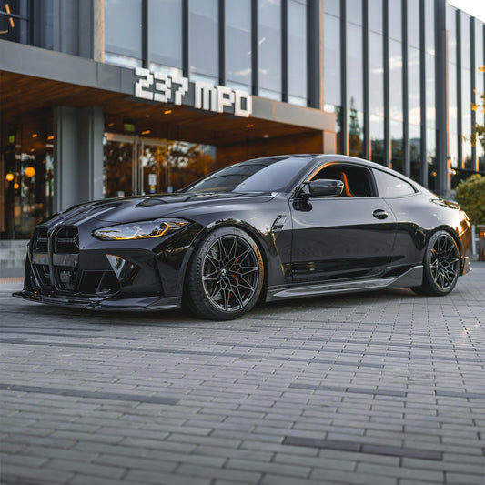 BMW M3 & M4 G80/G82/G83 with Carbon Fibre M Performance Side Skirts Installed - Angle View