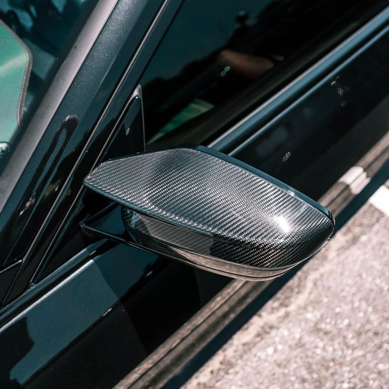 BMW M3 & M4 G80/G82/G83 with Carbon Fibre Mirrors Installed - Side View