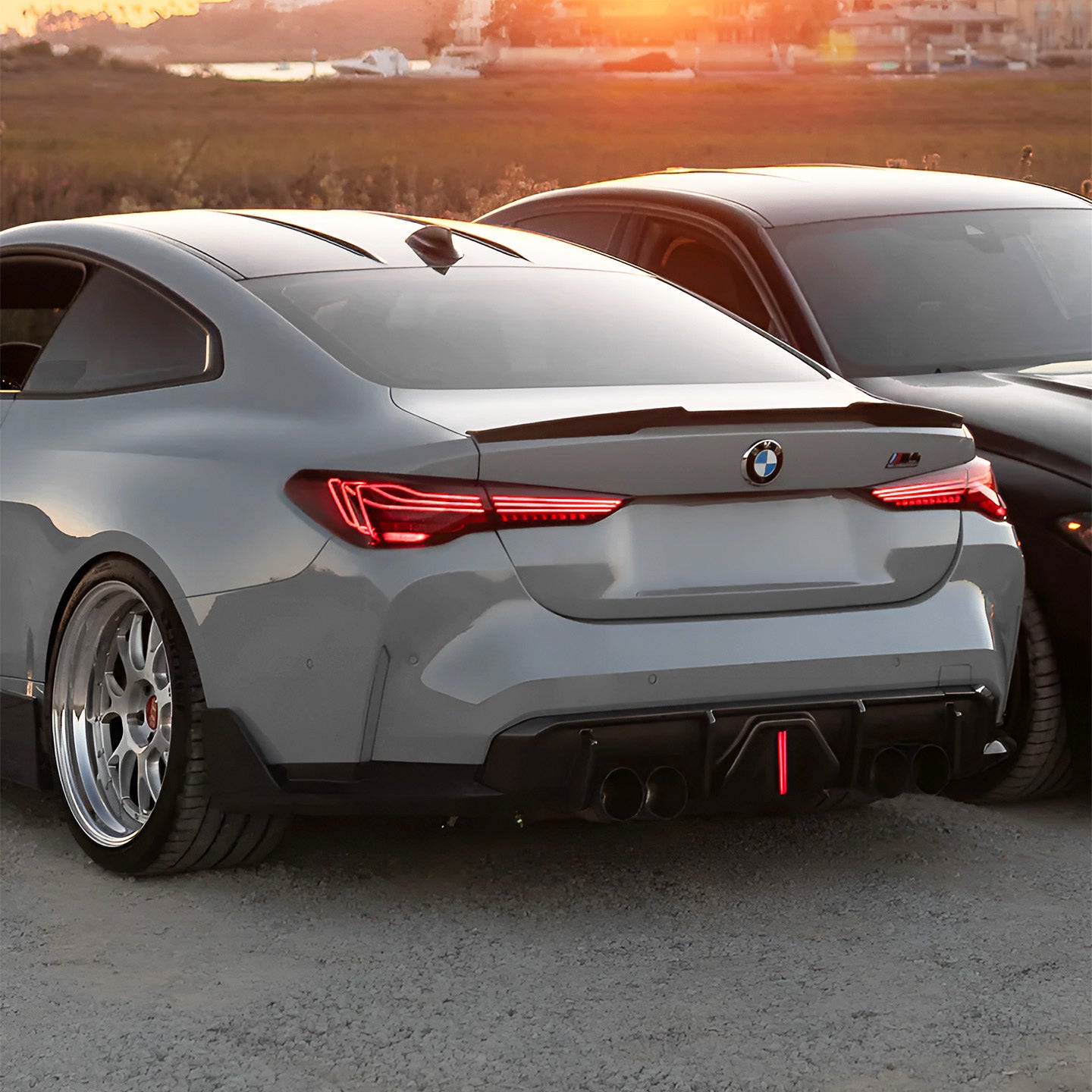 "BMW M3 & M4 G80/G82/G83 with Carbon Fibre Noire LED Rear Diffuser Installed - Rear View